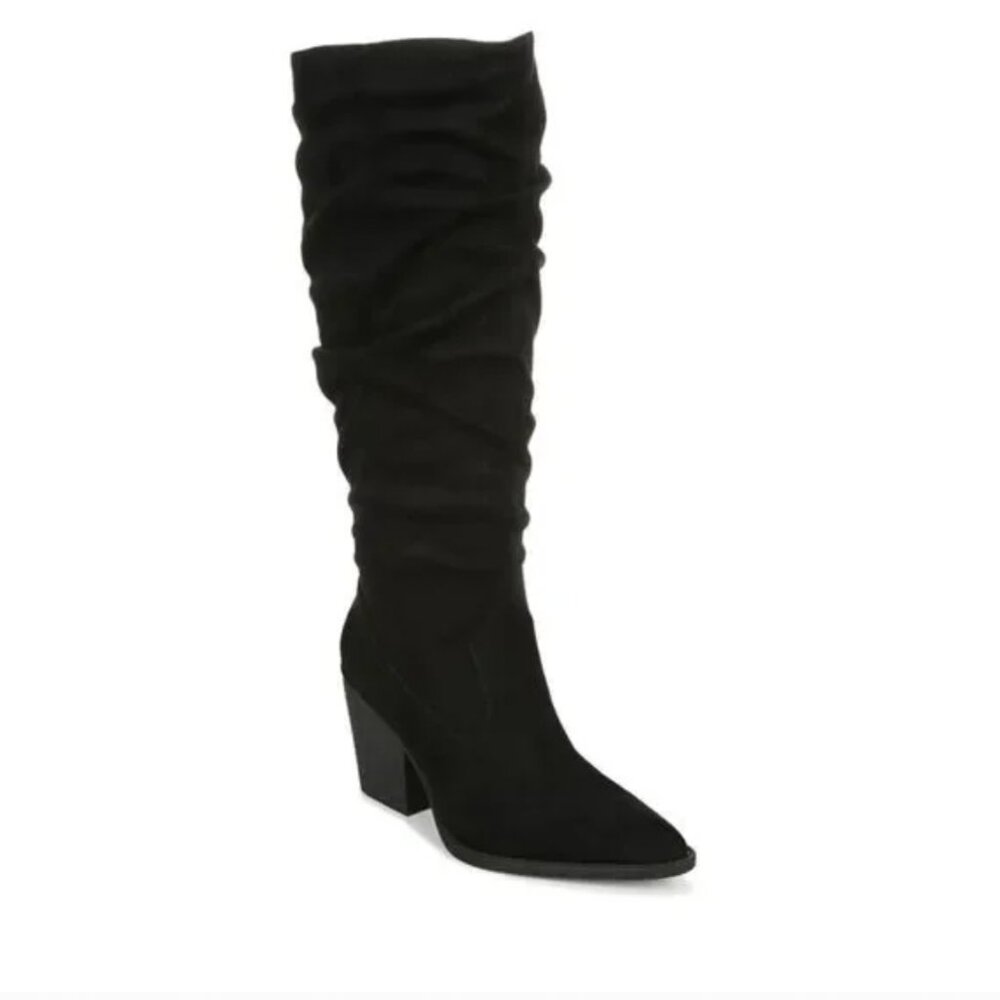 EUC No Box Naturalizer Black Mackenzie Gathered Boot Pointy toe 8W Cowgirl